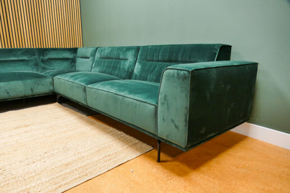Refurbished Hoekbank Velvet Groen Zitmaxx
