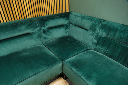 Refurbished Hoekbank Velvet Groen Zitmaxx