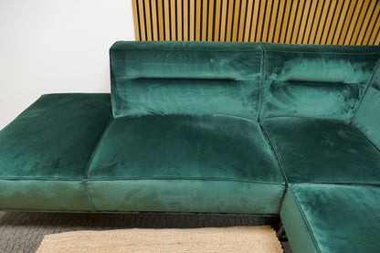 Refurbished Hoekbank Velvet Groen Zitmaxx