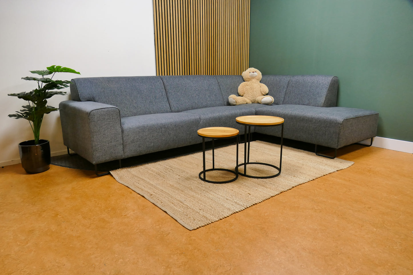 Refurbished Moderne Sanders Hoekbank Donkergrijs