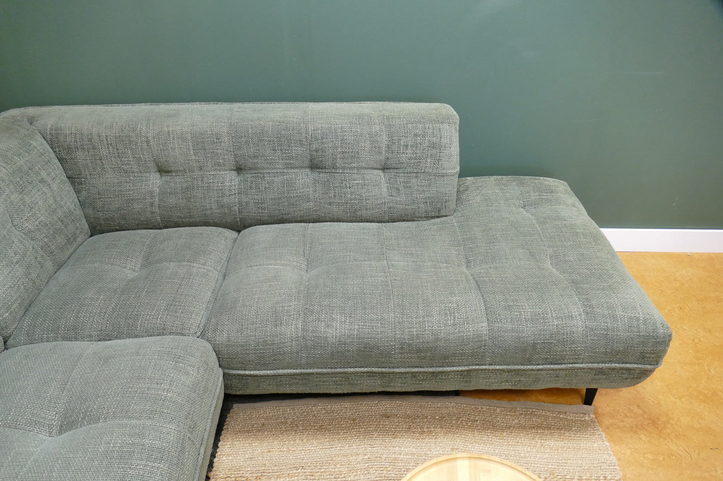 Refurbished Moderne Hoekbank groen
