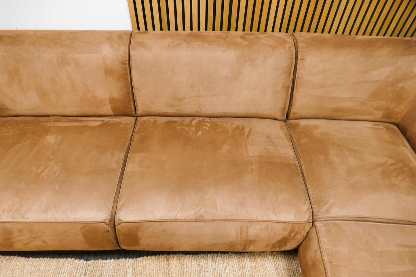 Refurbished Hoekbank Microvezel Cognac Bruin