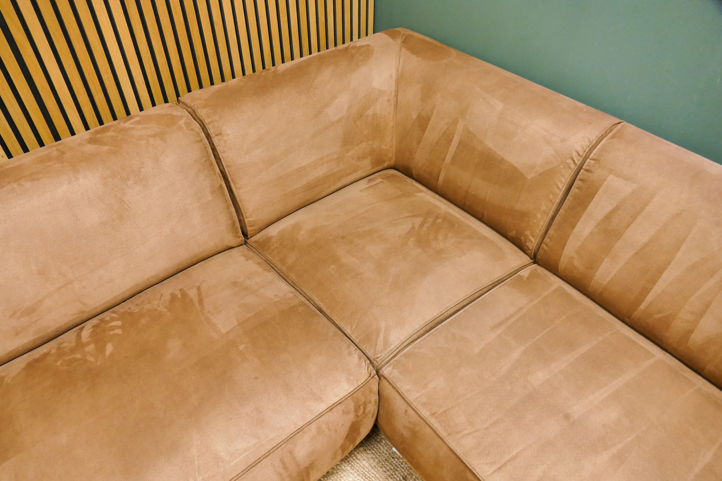 Refurbished Hoekbank Microvezel Cognac Bruin