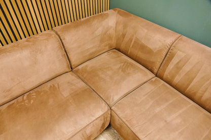 Refurbished Hoekbank Microvezel Cognac Bruin