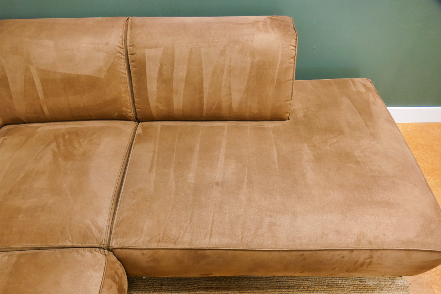 Refurbished Hoekbank Microvezel Cognac Bruin