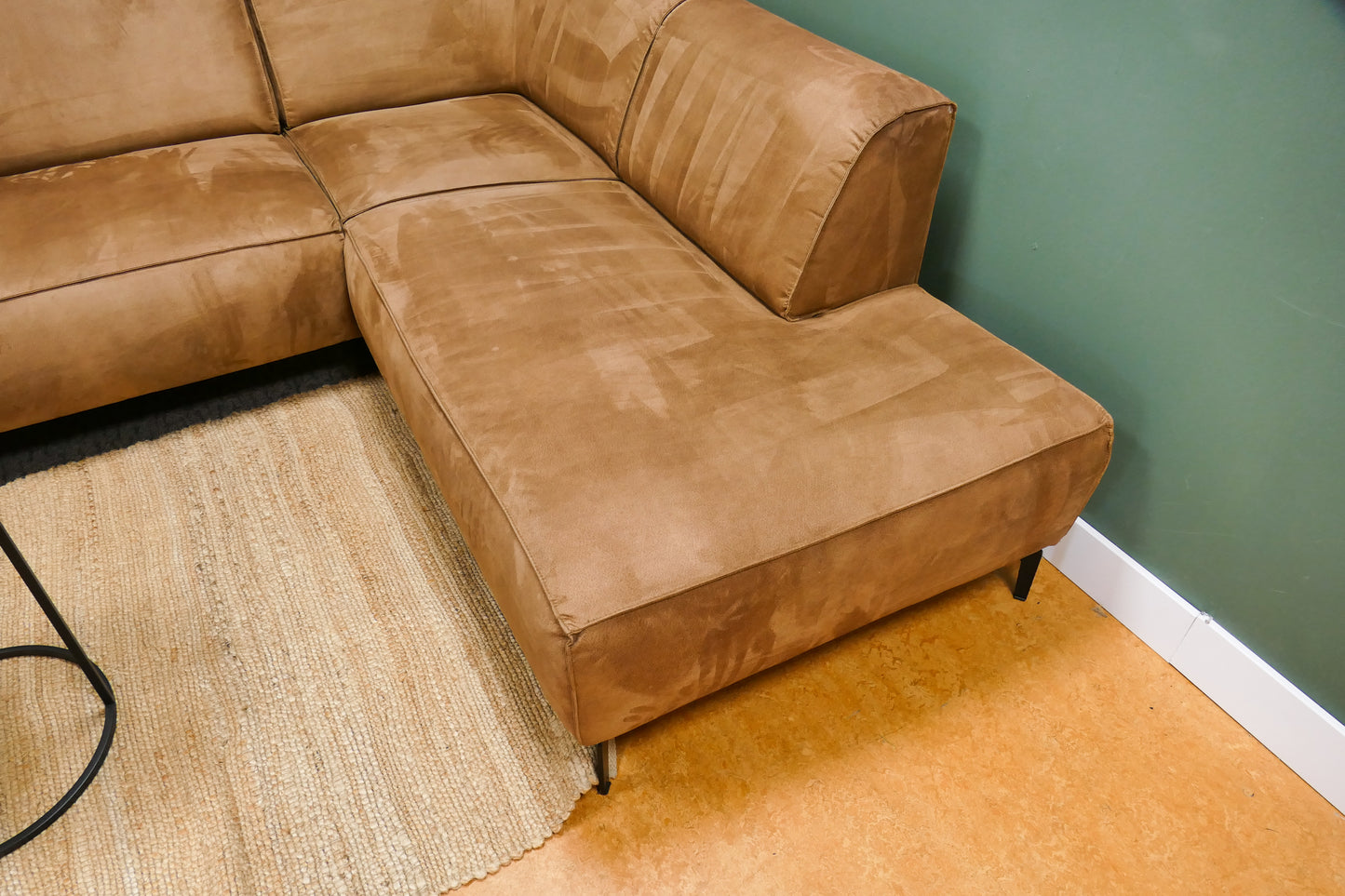 Refurbished Hoekbank Microvezel Cognac Bruin