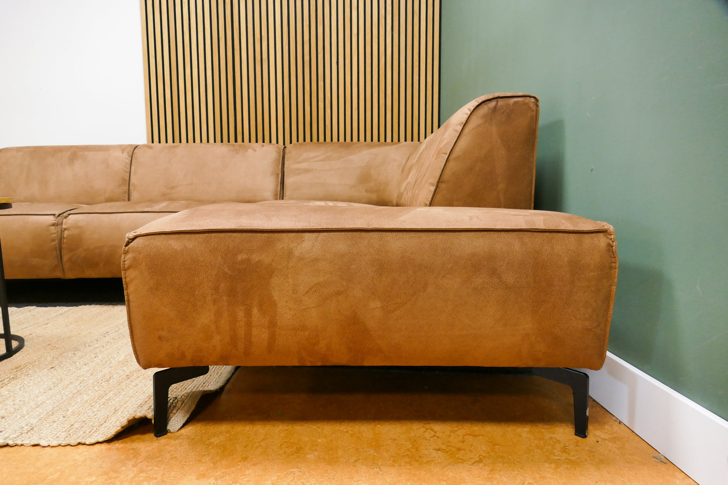 Refurbished Hoekbank Microvezel Cognac Bruin