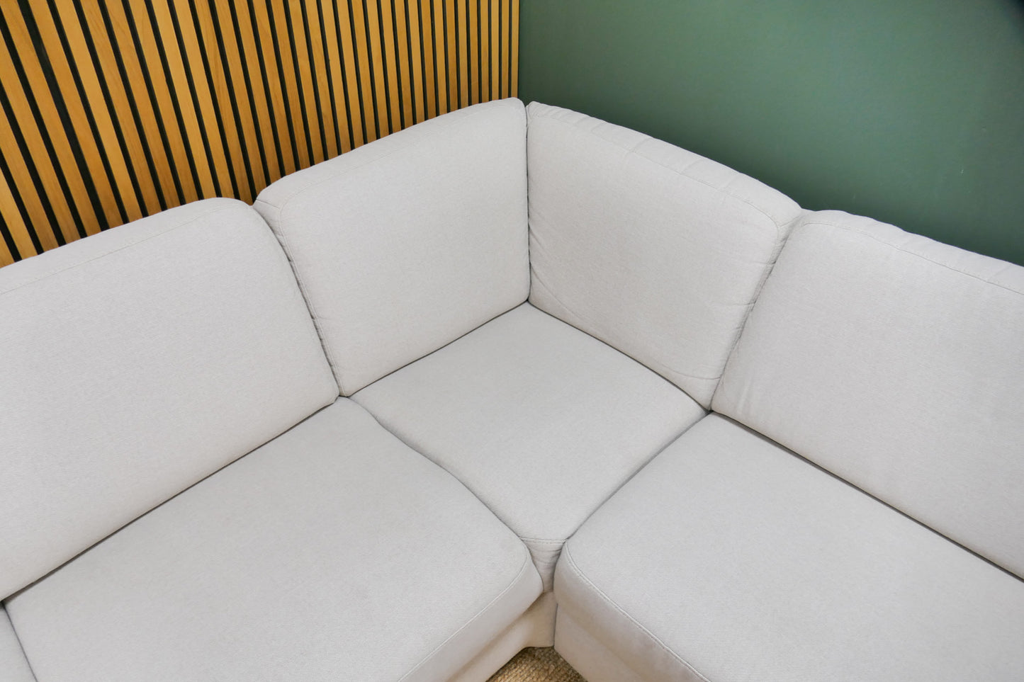 Refurbished Moderne Hoekbank Beige Gemêleerd