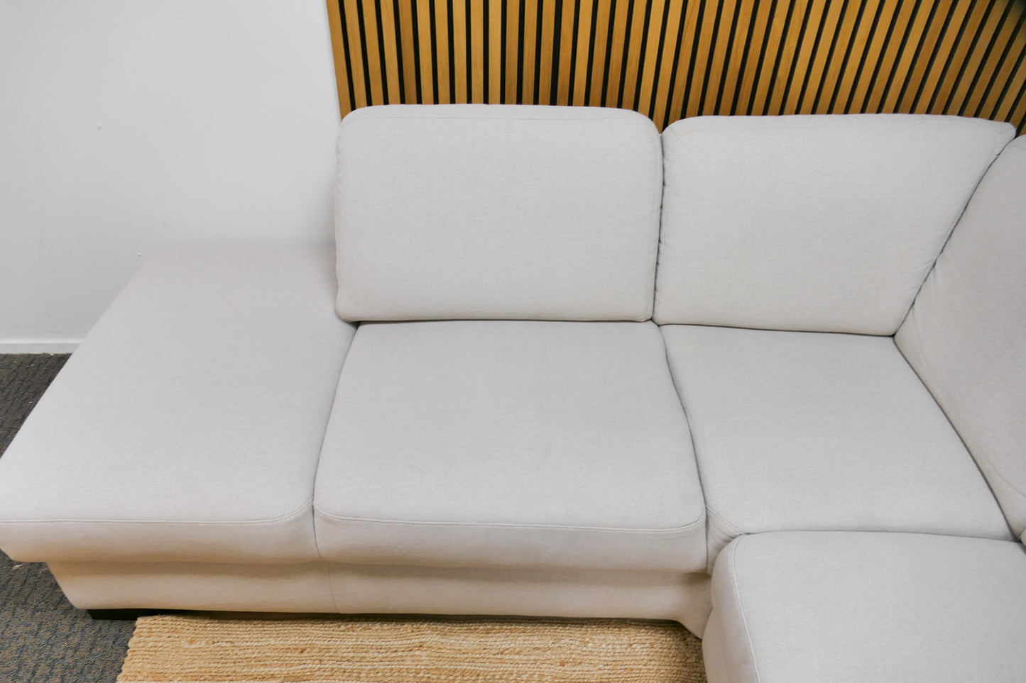 Refurbished Moderne Hoekbank Beige Gemêleerd