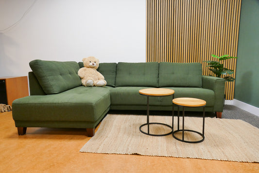Refurbished Kleine Hoekbank Groen Gemêleerd