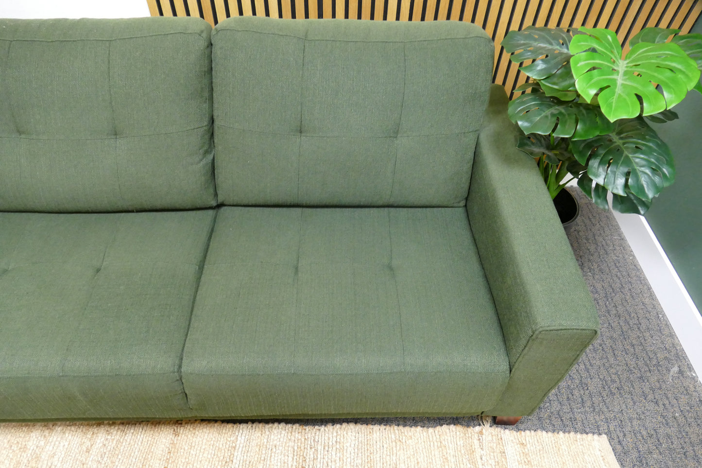 Refurbished Kleine Hoekbank Groen Gemêleerd
