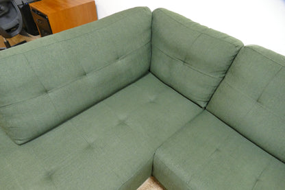 Refurbished Kleine Hoekbank Groen Gemêleerd