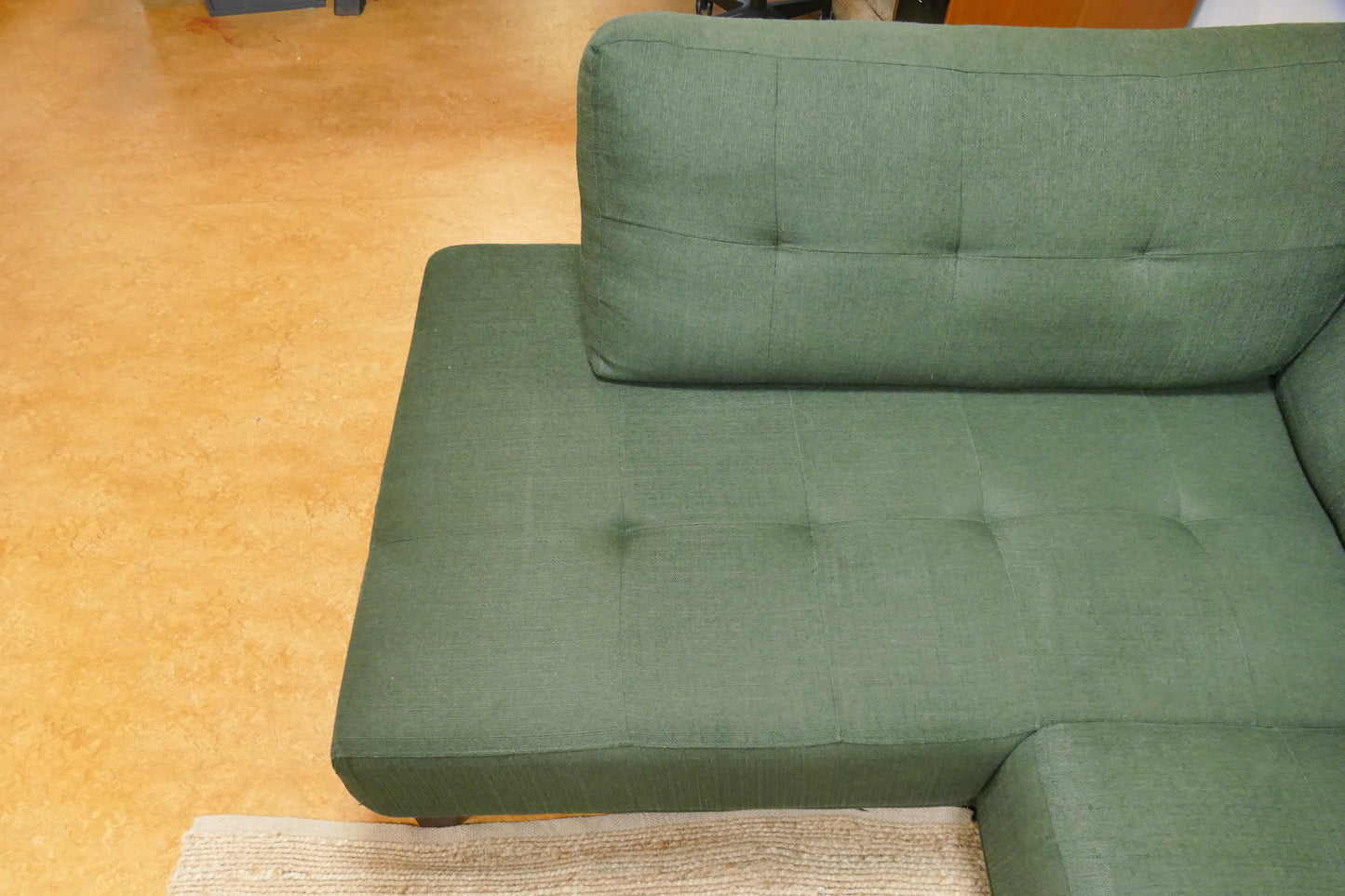 Refurbished Kleine Hoekbank Groen Gemêleerd