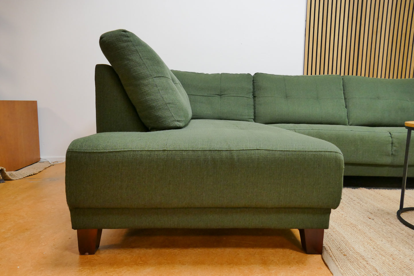 Refurbished Kleine Hoekbank Groen Gemêleerd