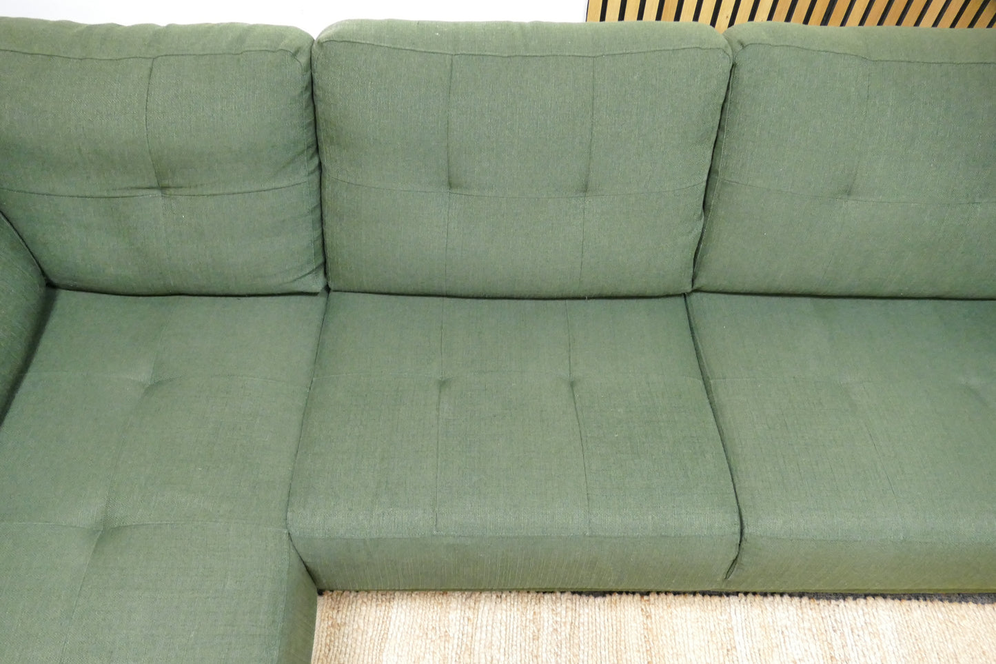Refurbished Kleine Hoekbank Groen Gemêleerd