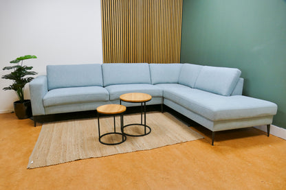 Refurbished Moderne Hoekbank Lichtblauw Gemêleerd