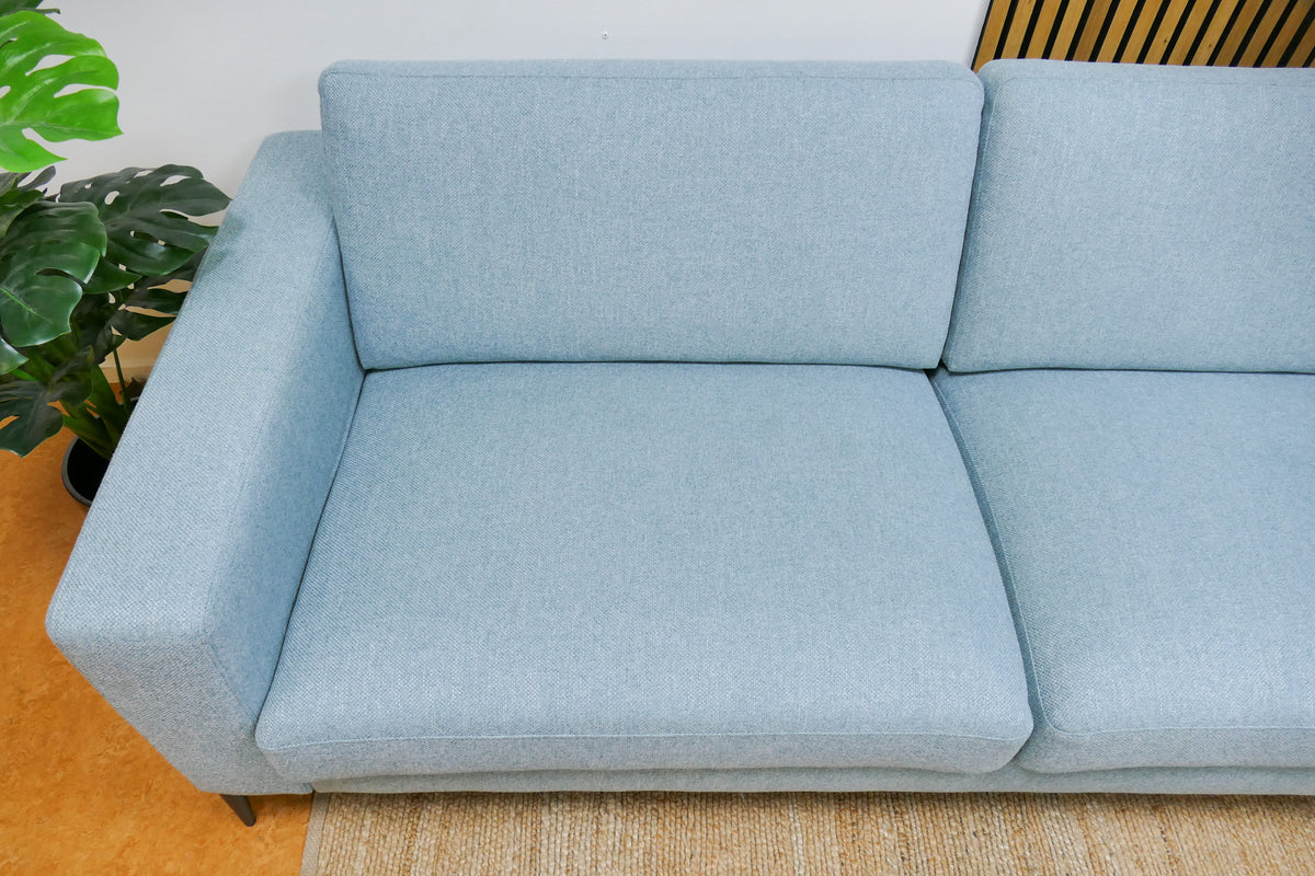 Refurbished Moderne Hoekbank Lichtblauw Gemêleerd