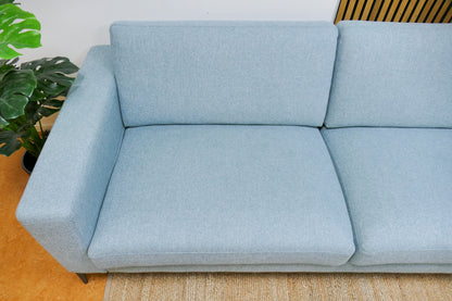 Refurbished Moderne Hoekbank Lichtblauw Gemêleerd