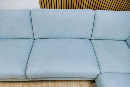 Refurbished Moderne Hoekbank Lichtblauw Gemêleerd