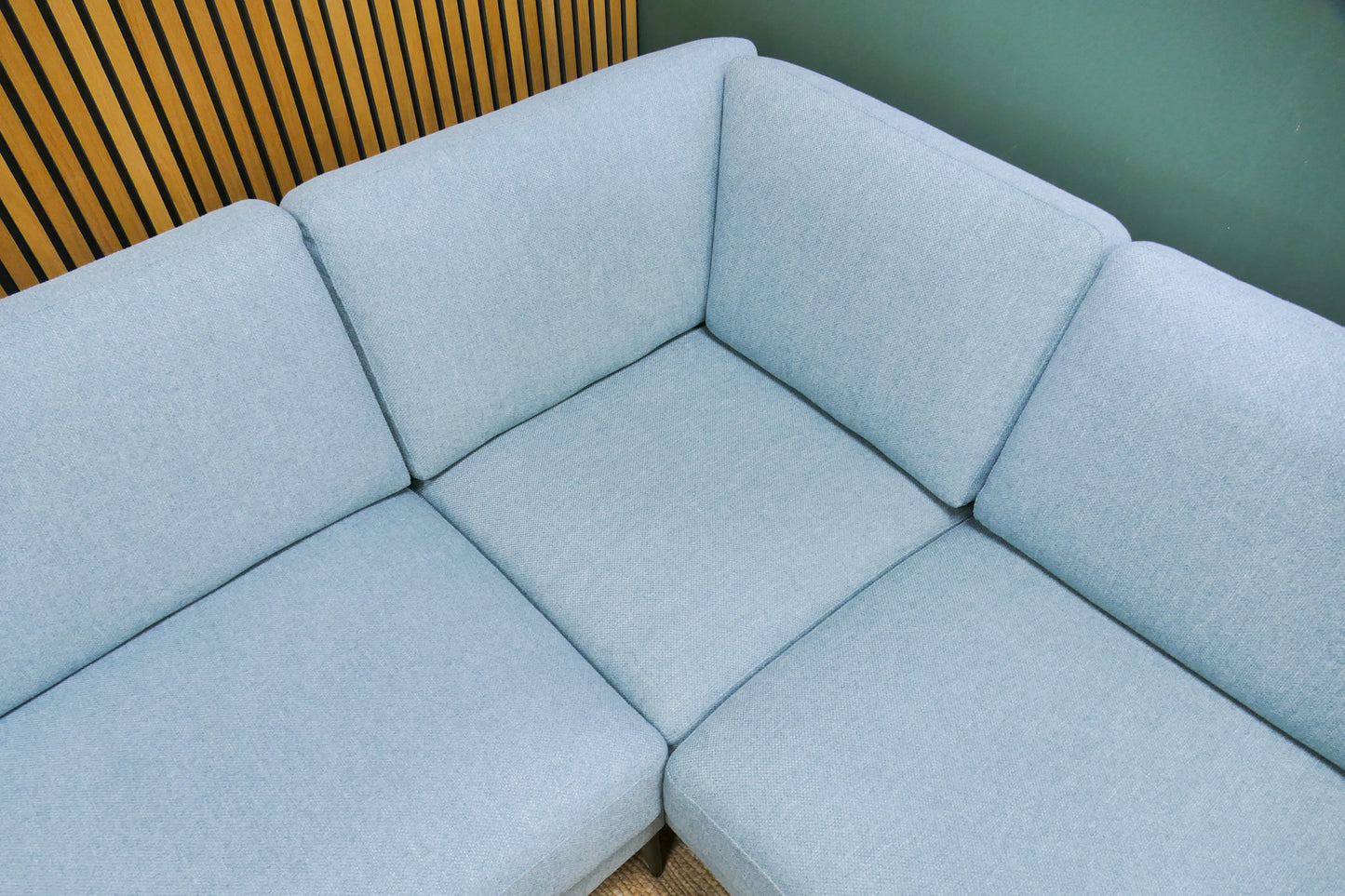 Refurbished Moderne Hoekbank Lichtblauw Gemêleerd