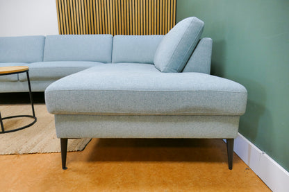 Refurbished Moderne Hoekbank Lichtblauw Gemêleerd