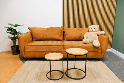 Refurbished 3-Zits Urban Sofa Microvezel Cognac