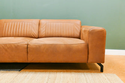 Refurbished Moderne Hoekbank Microvezel Cognac