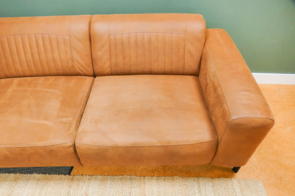 Refurbished Moderne Hoekbank Microvezel Cognac
