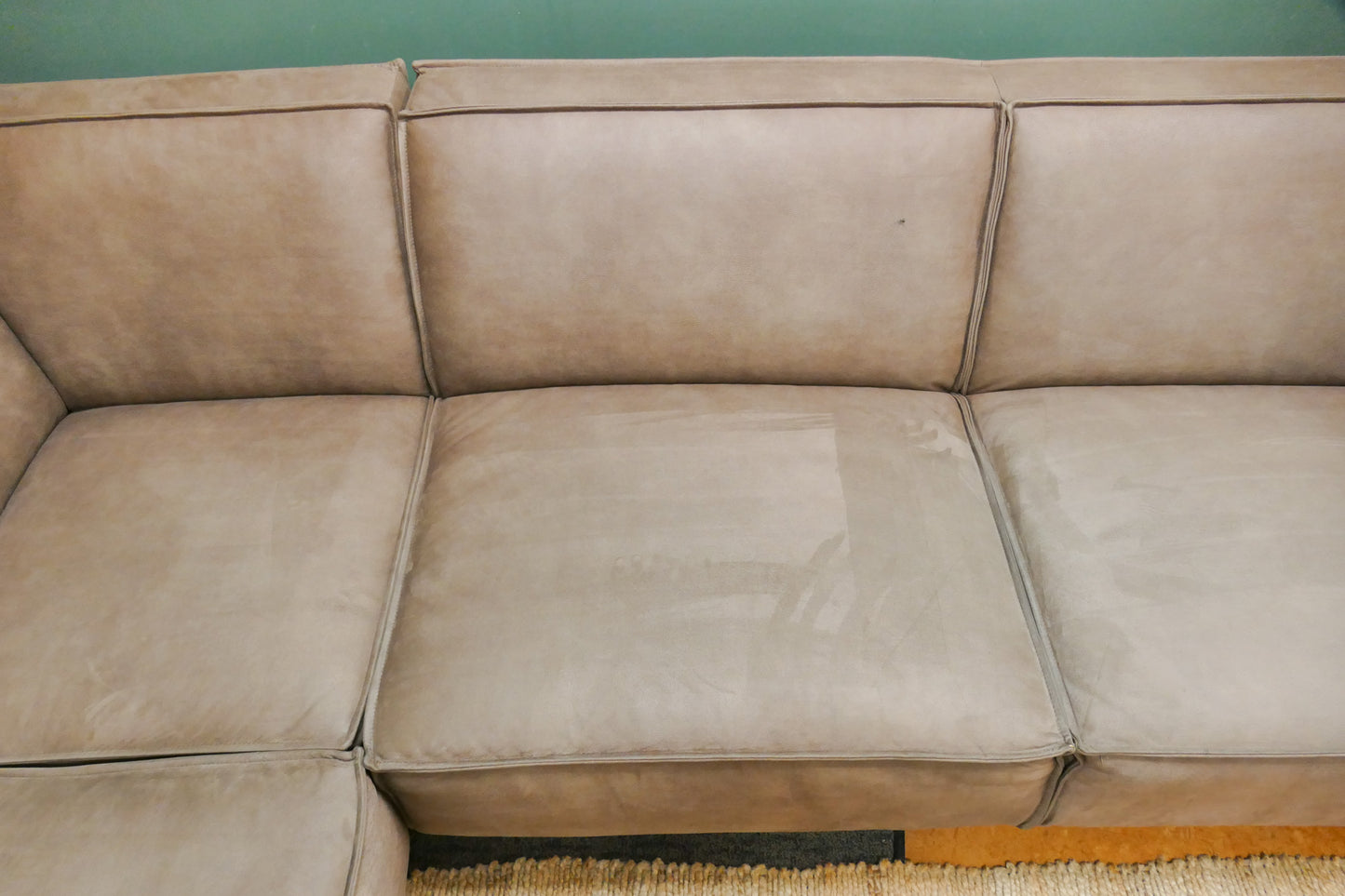 Refurbished Moderne Hoekbank Umix Microvezel Bruin