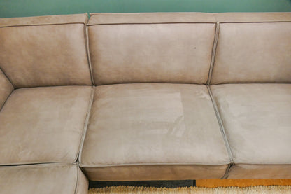 Refurbished Moderne Hoekbank Umix Microvezel Bruin
