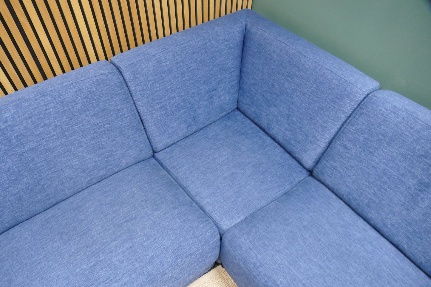 Refurbished Hoekbank Blauw Gemêleerd