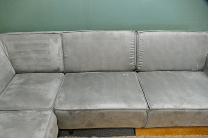 Refurbished Moderne Hoekbank Grijs Microvezel