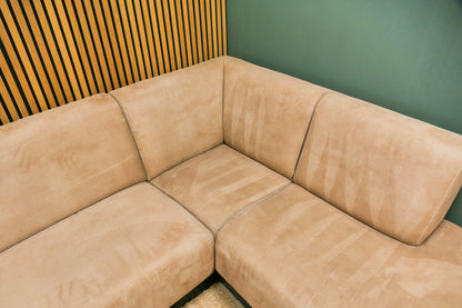 Refurbished Hoekbank Cognac Microvezel
