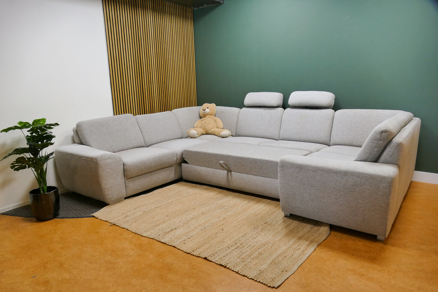 Refurbished U Bank Met Slaapfunctie en Afneembare Hoofdsteunen