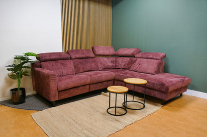 Refurbished Velvet Hoekbank Magenta Paars Zitmaxx