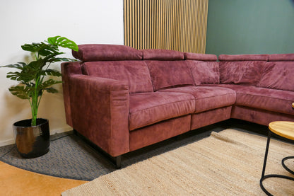 Refurbished Velvet Hoekbank Magenta Paars Zitmaxx