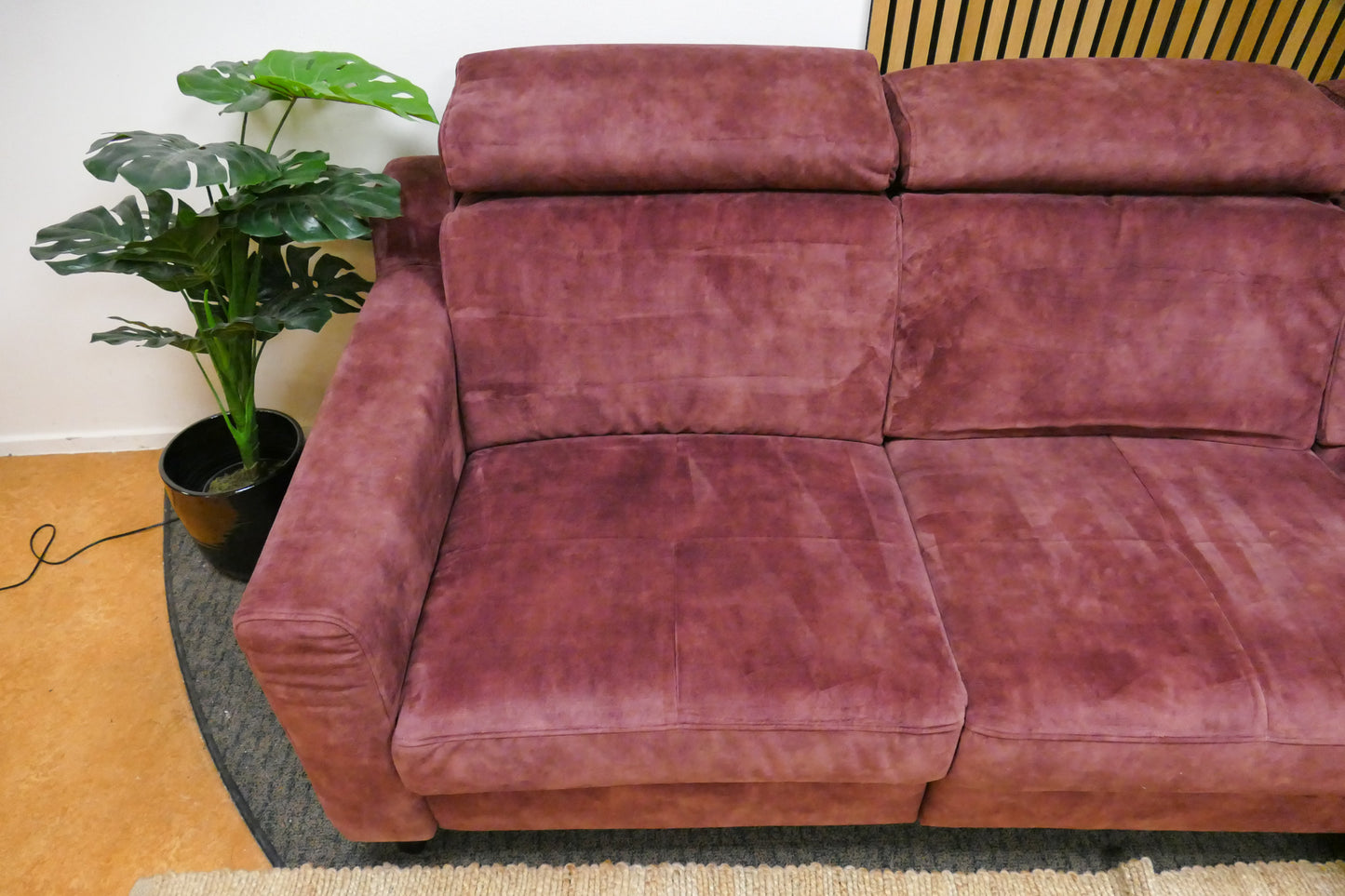 Refurbished Velvet Hoekbank Magenta Paars Zitmaxx