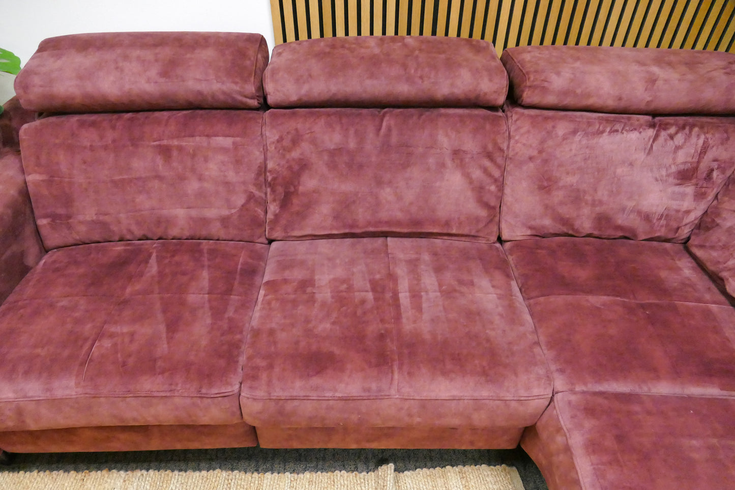 Refurbished Velvet Hoekbank Magenta Paars Zitmaxx