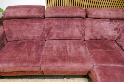 Refurbished Velvet Hoekbank Magenta Paars Zitmaxx