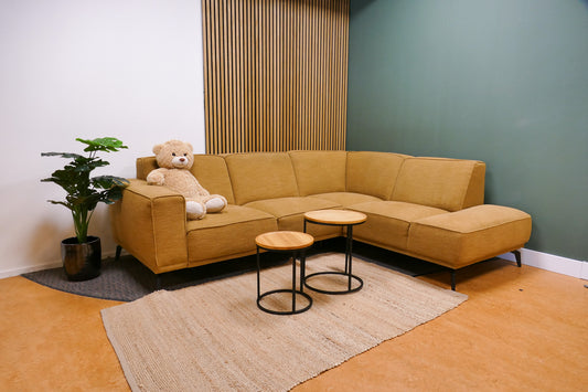 Refurbished Kleine Hoekbank geel Gemeleerd