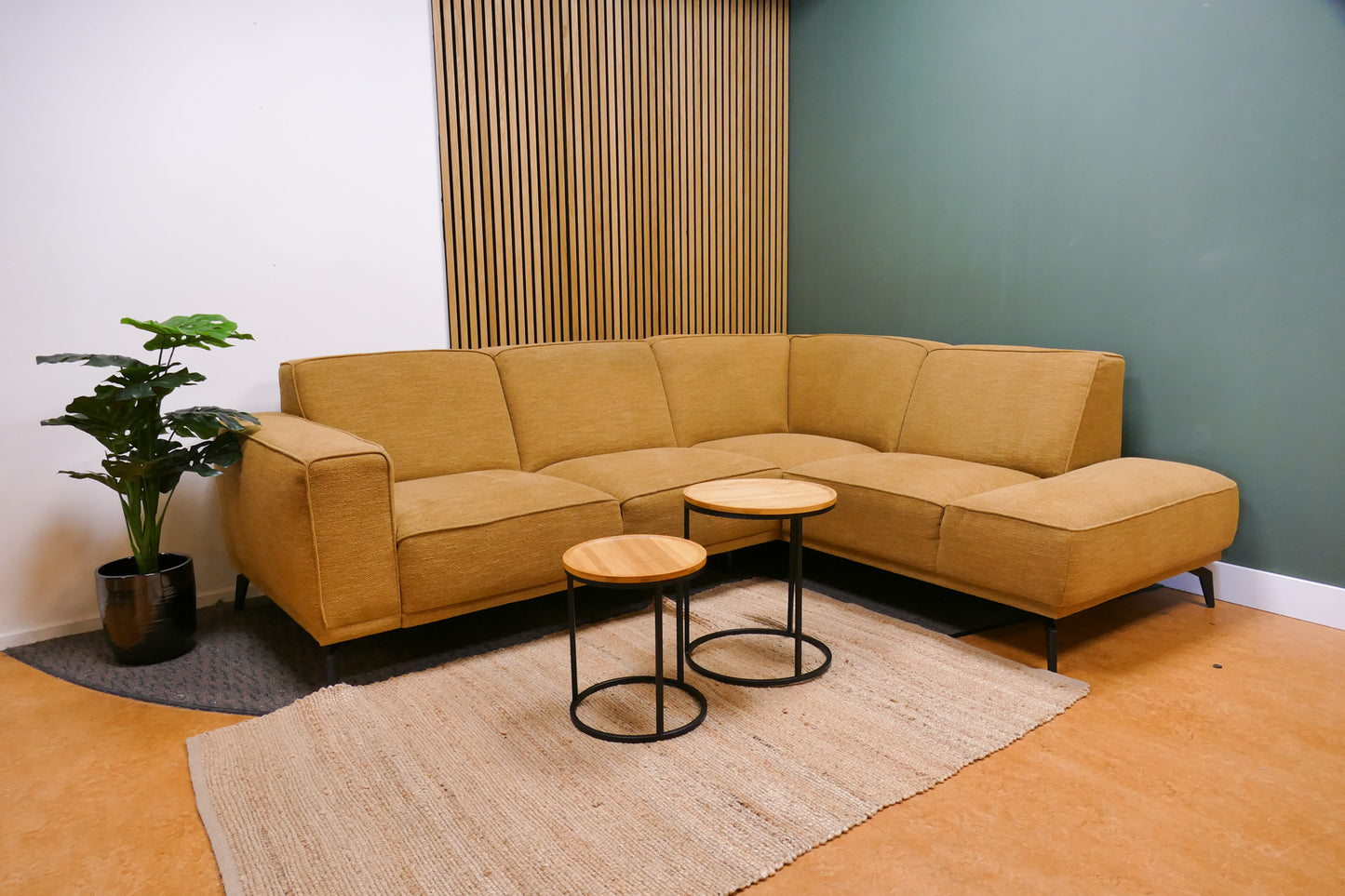 Refurbished Kleine Hoekbank geel Gemeleerd
