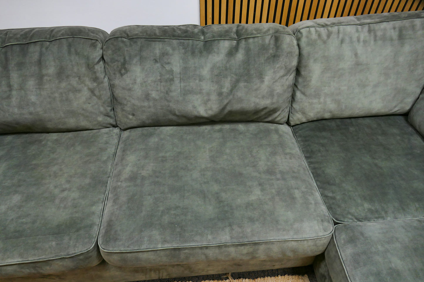 Refurbished Grote Lounge Hoekbank Groen Velvet