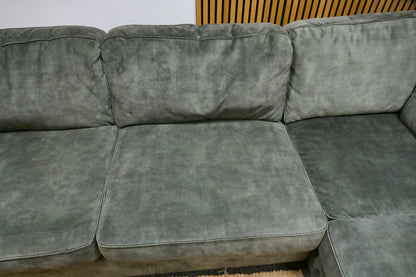 Refurbished Grote Lounge Hoekbank Groen Velvet