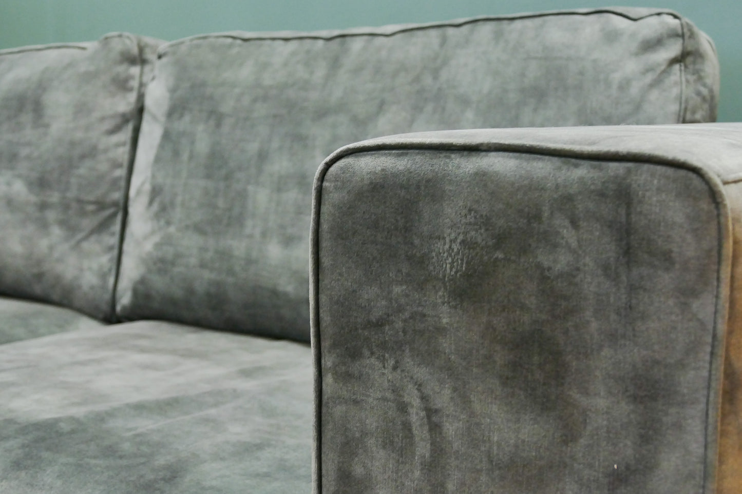 Refurbished Grote Lounge Hoekbank Groen Velvet