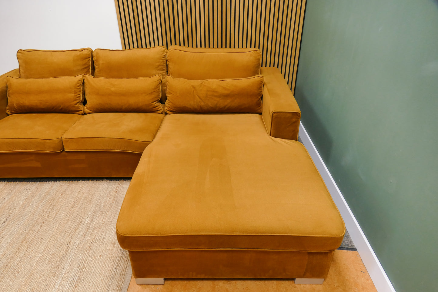 Refurbished Chaise Longue Okergeel