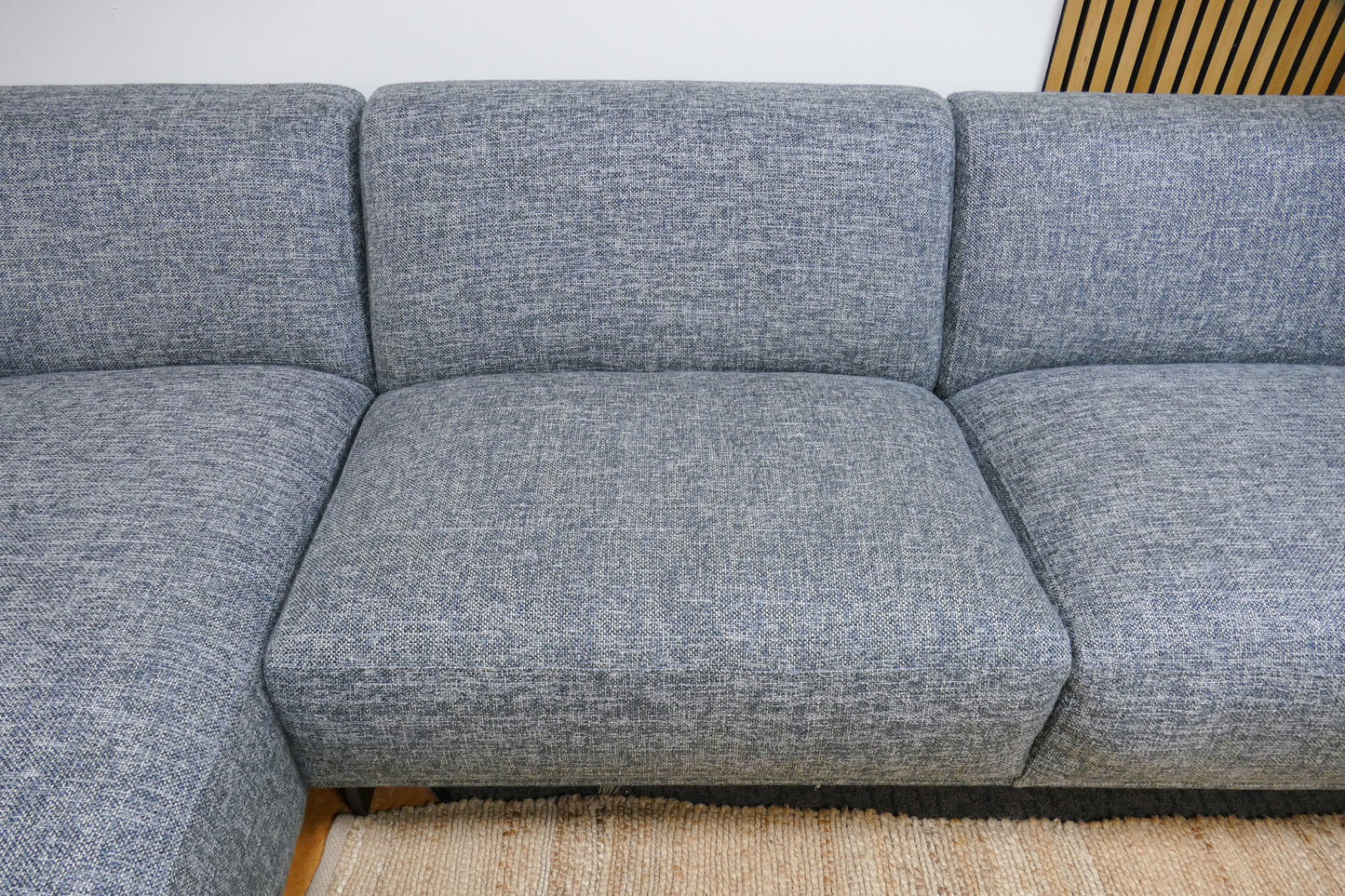 Refurbished Grote U Bank Leski Denim Blauw