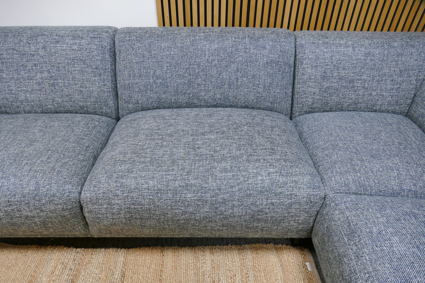 Refurbished Grote U Bank Leski Denim Blauw