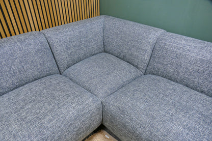 Refurbished Grote U Bank Leski Denim Blauw