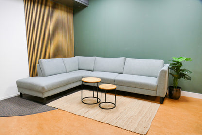 Refurbished Moderne Hoekbank Lichtblauw Gemêleerd