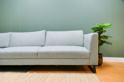 Refurbished Moderne Hoekbank Lichtblauw Gemêleerd
